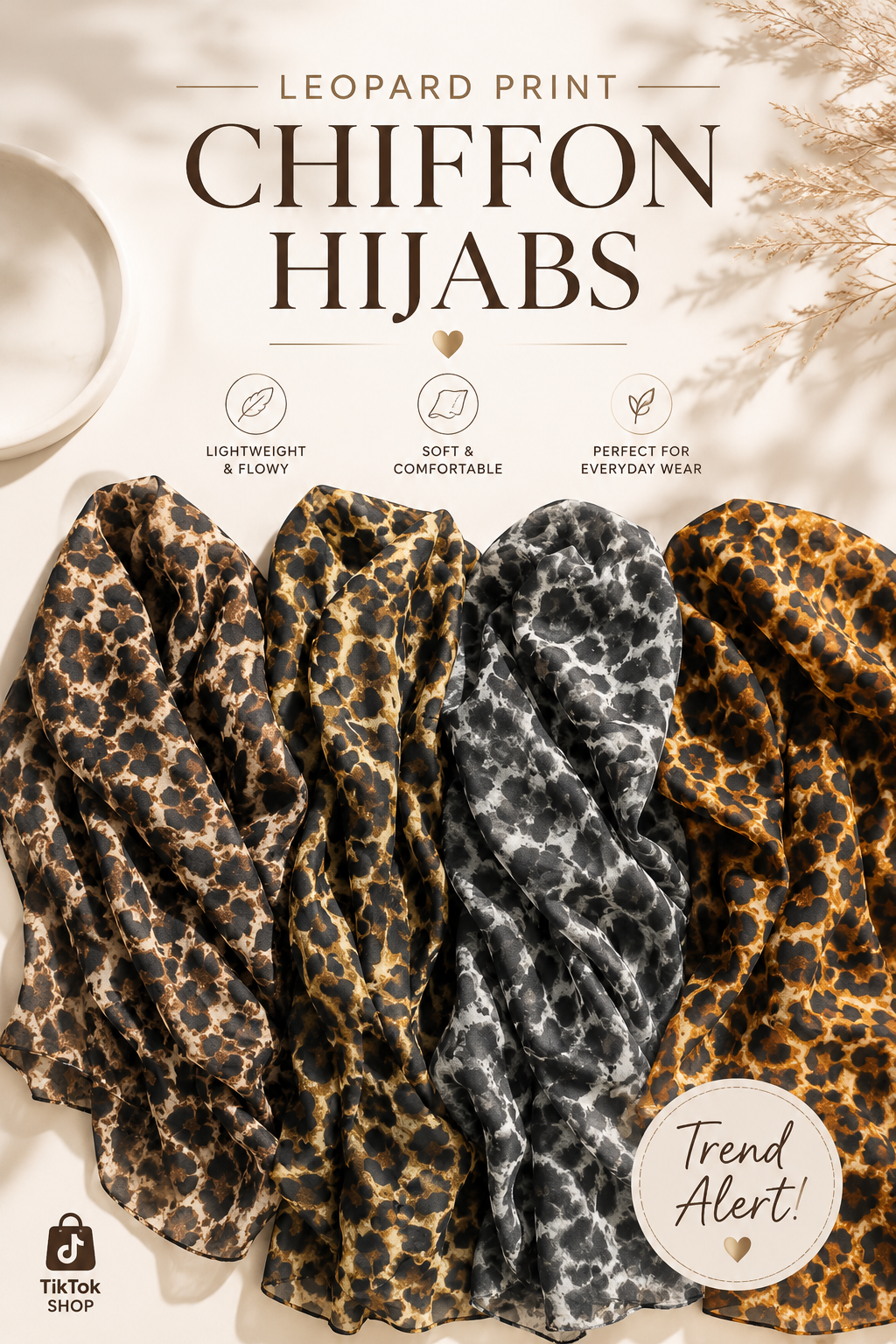 LEOPARD PRINT CHIFFON HIJABS