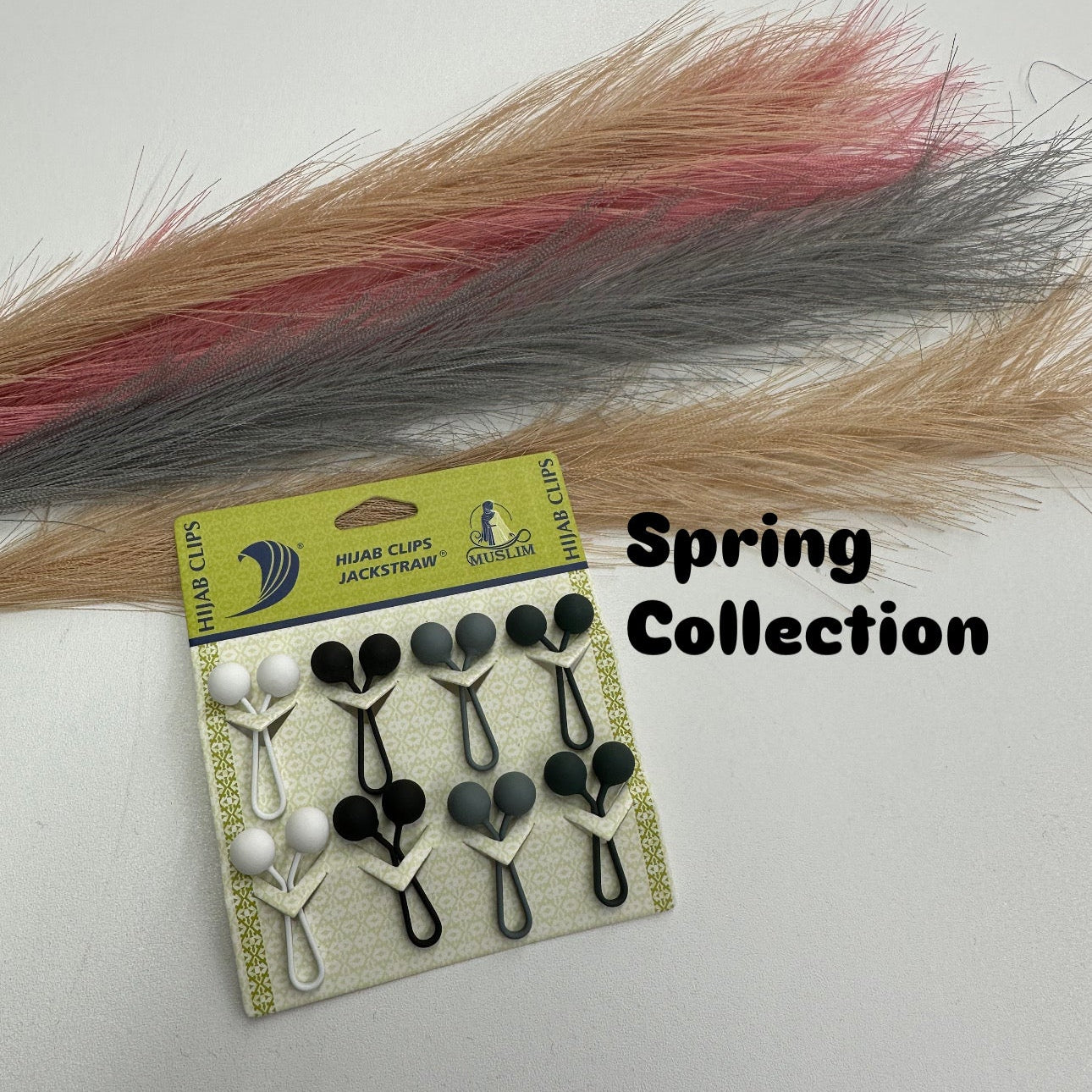 Pack of hair clips with a 'Spring Collection' label on a white background