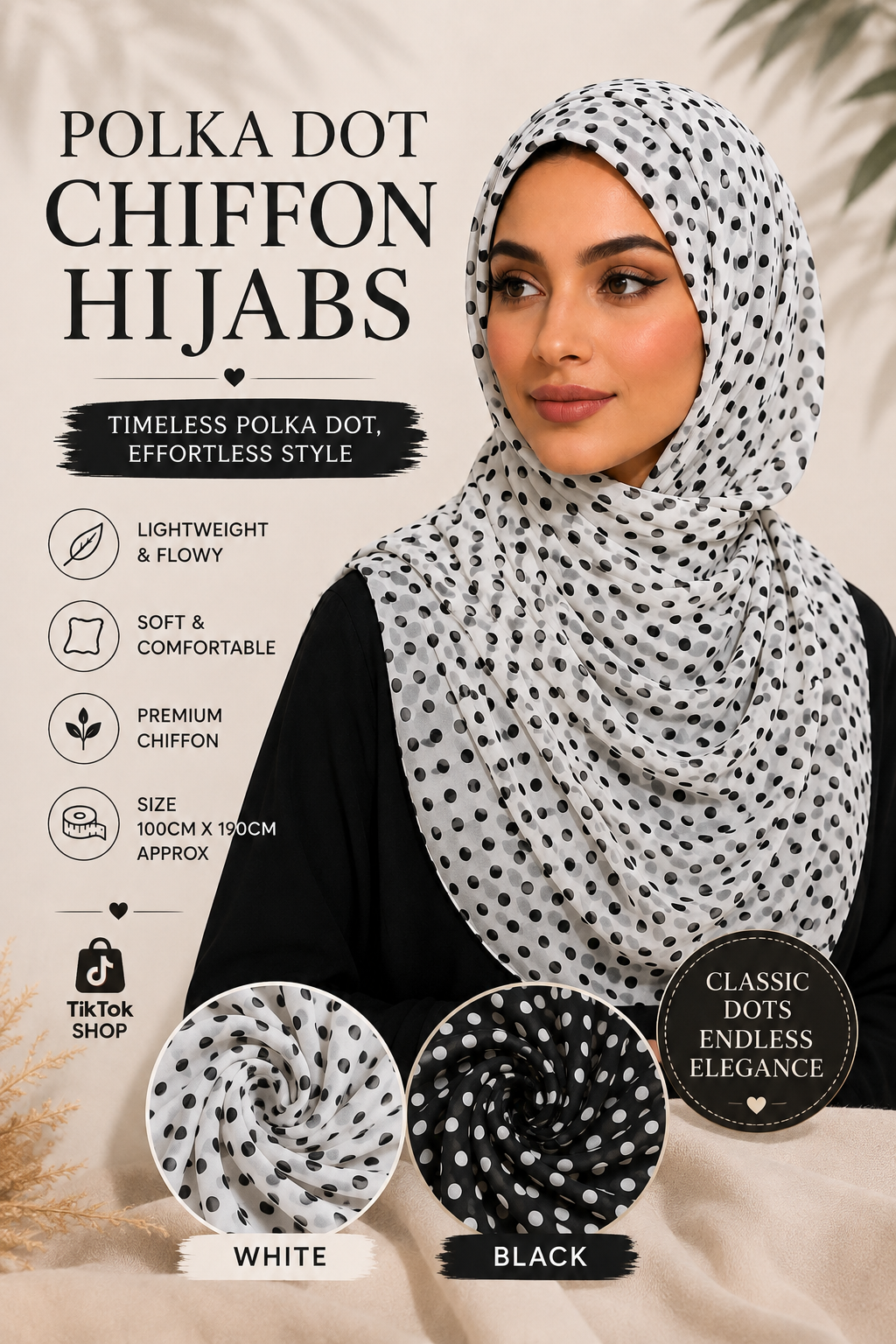 POLKA DOT CHIFFON HIJABS