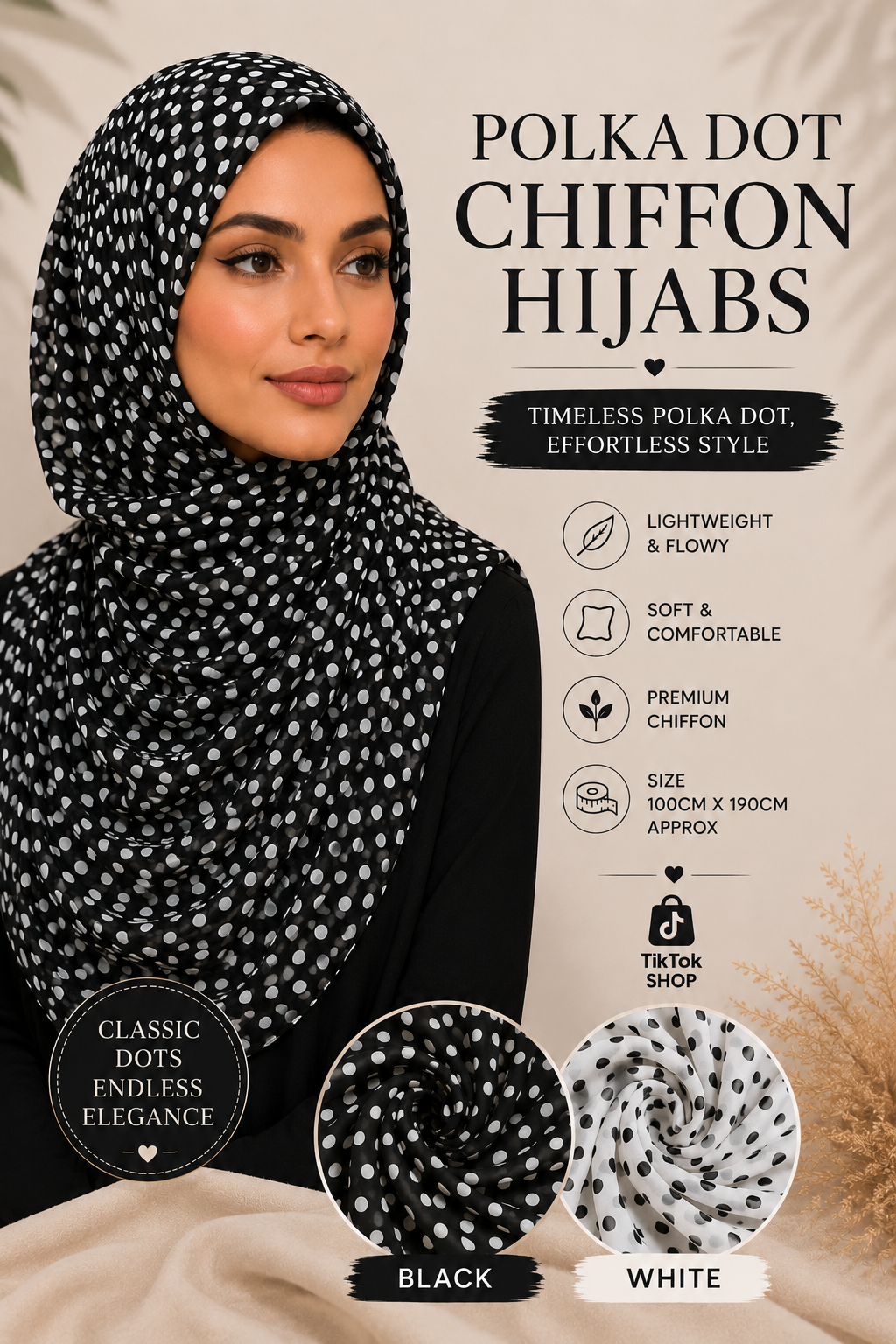 POLKA DOT CHIFFON HIJABS