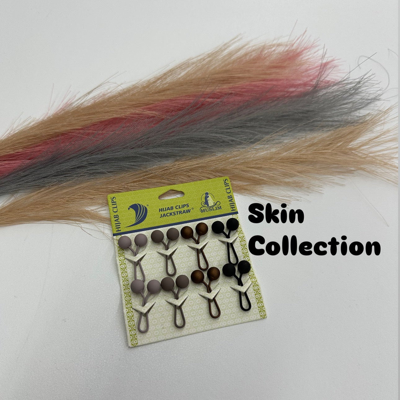 Pack of hair clips with a 'Skin Collection' label on a white background