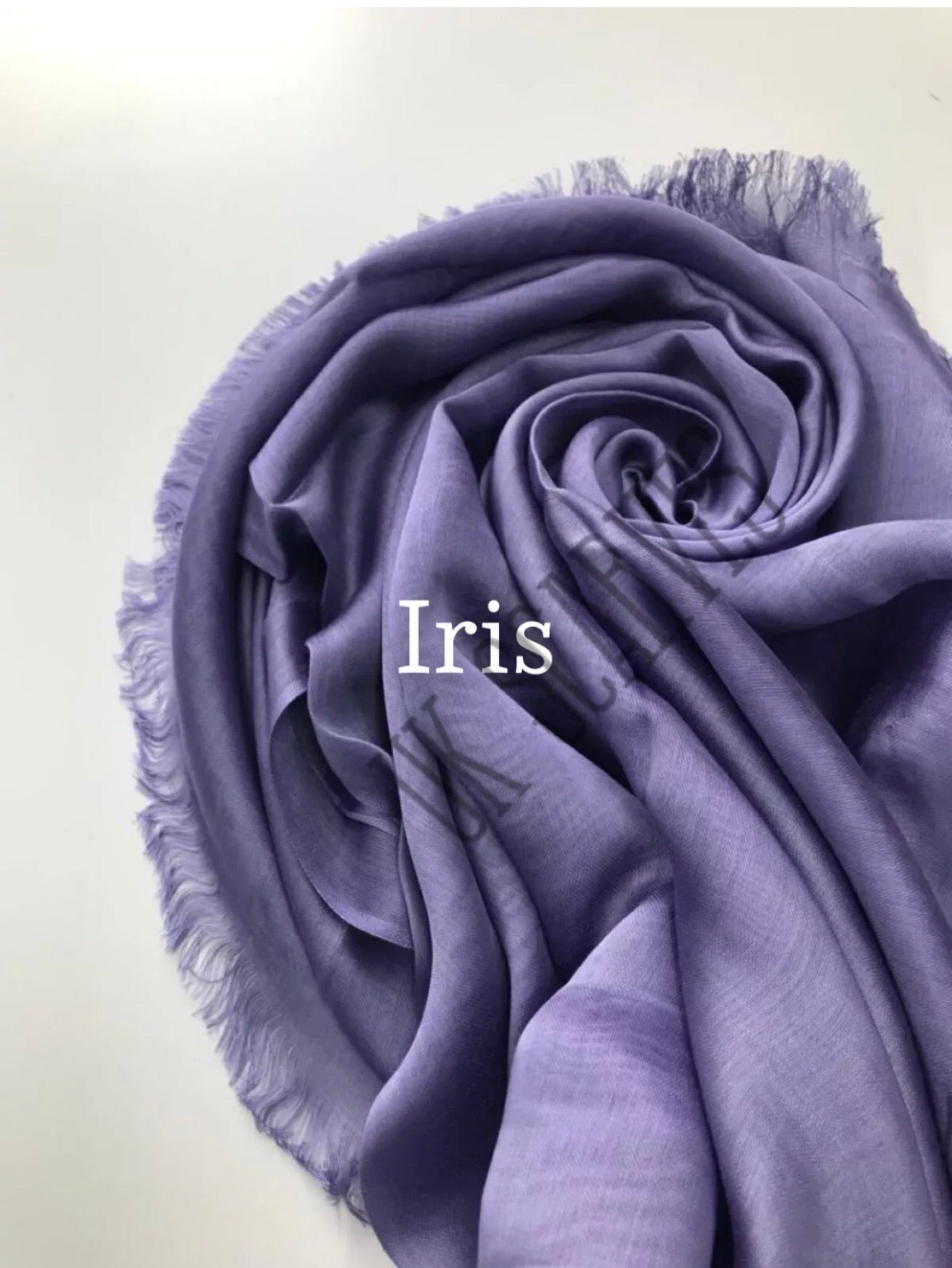 Silky Shiny Viscose Hijab Frayed Edges 