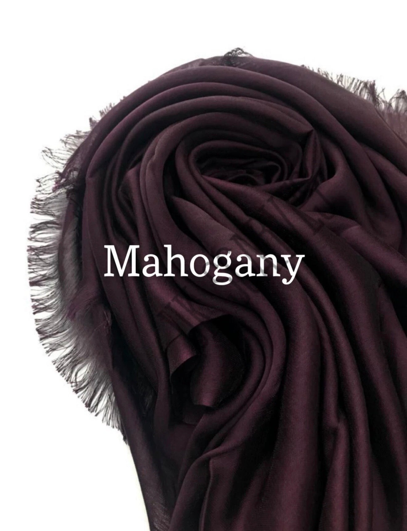 Silky Shiny Viscose Hijab Frayed Edges 