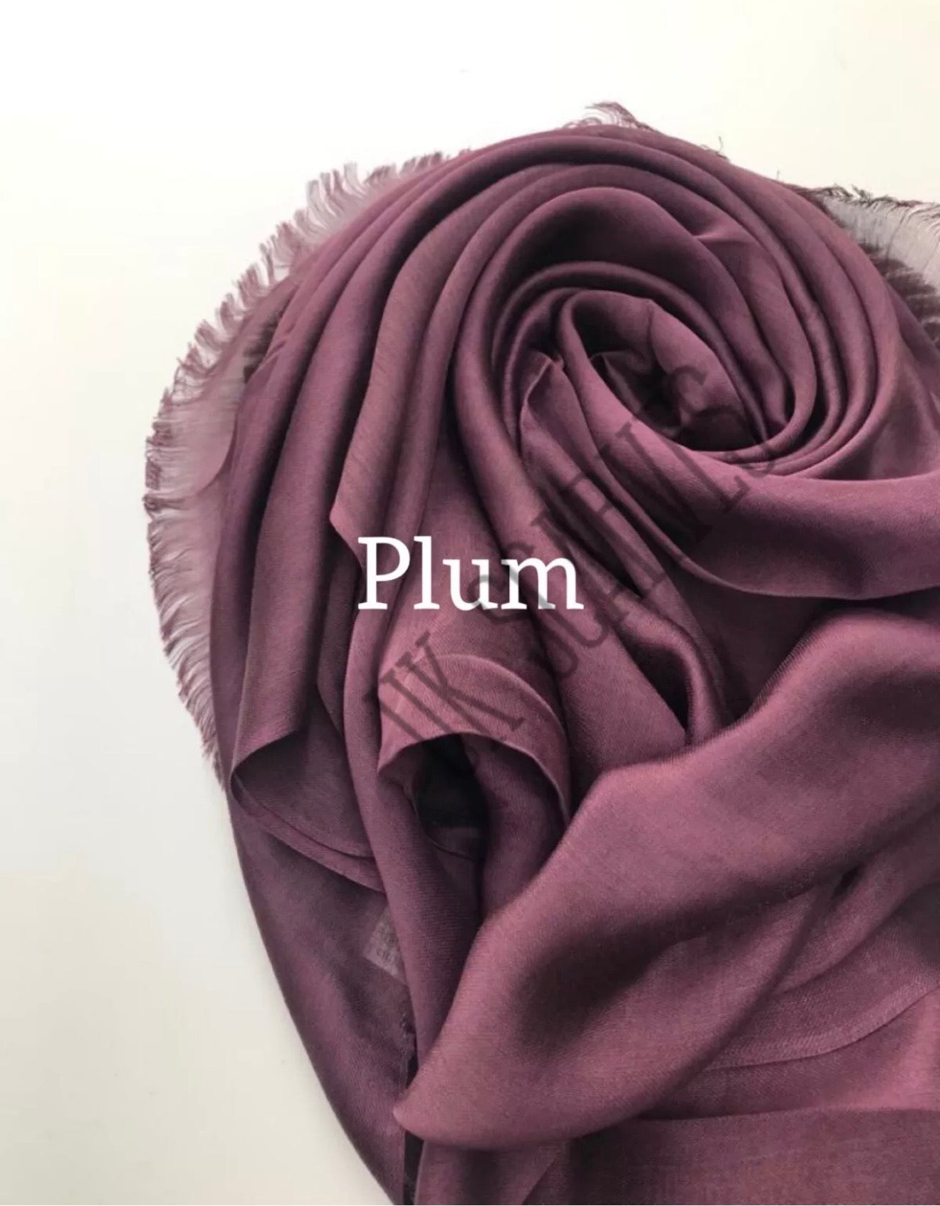 Silky Shiny Viscose Hijab Frayed Edges 