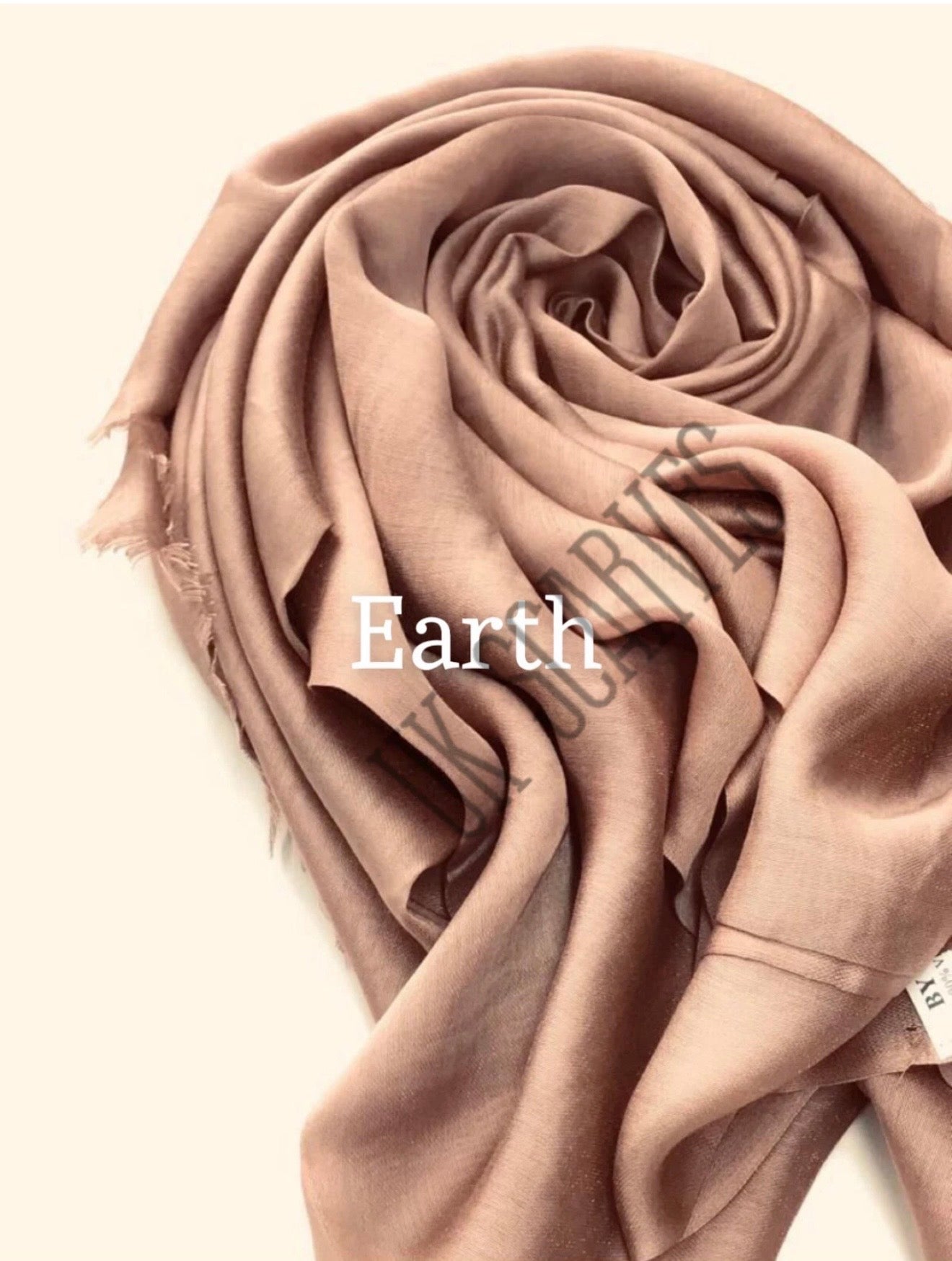 Silky Shiny Viscose Hijab Frayed Edges 