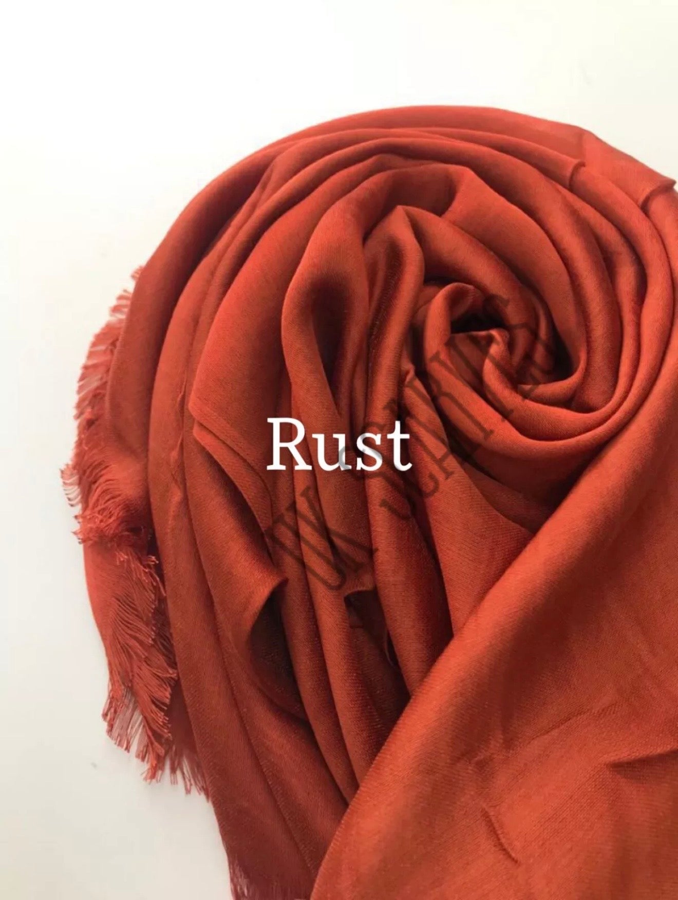 Silky Shiny Viscose Hijab Frayed Edges 