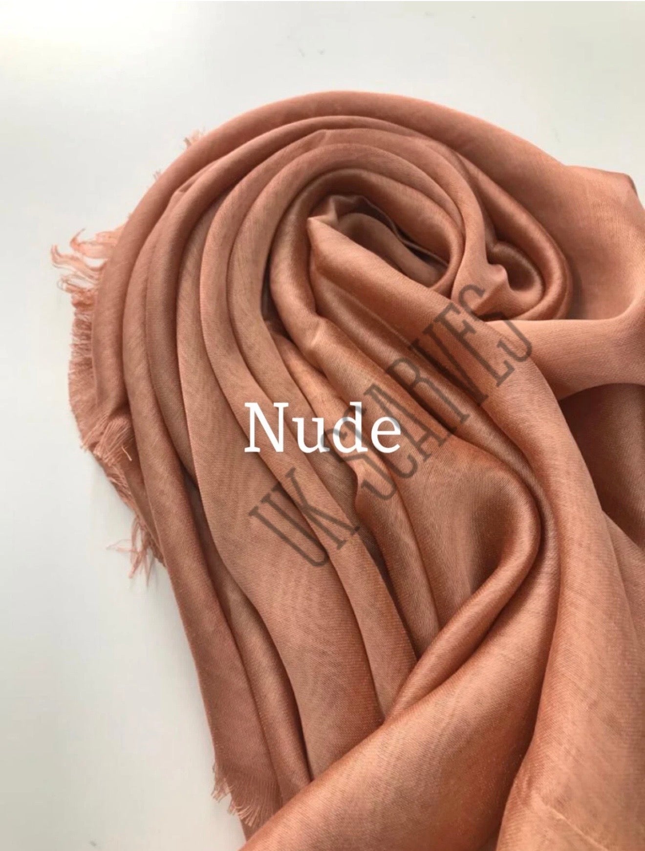 Silky Shiny Viscose Hijab Frayed Edges 