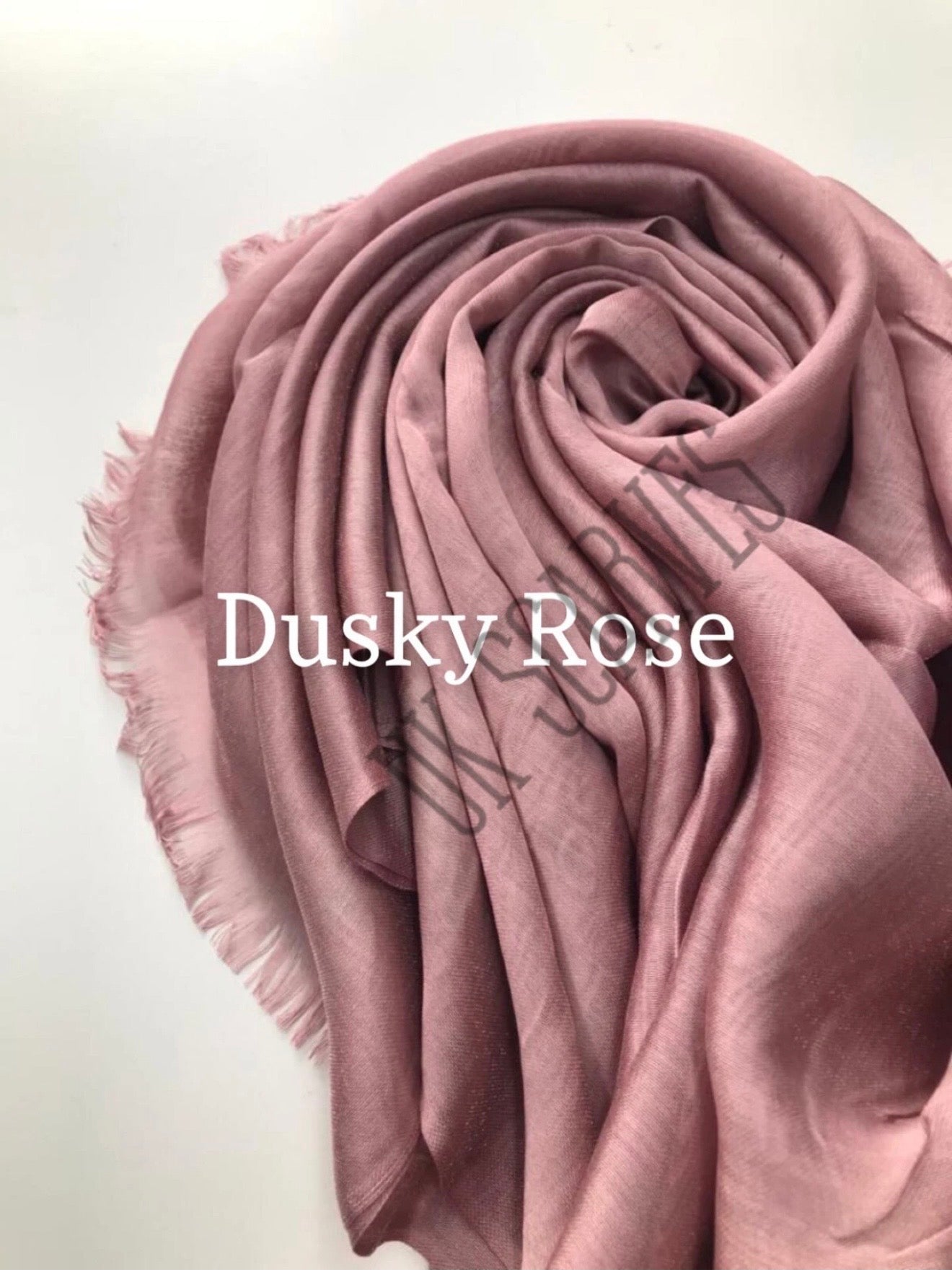 Silky Shiny Viscose Hijab Frayed Edges 