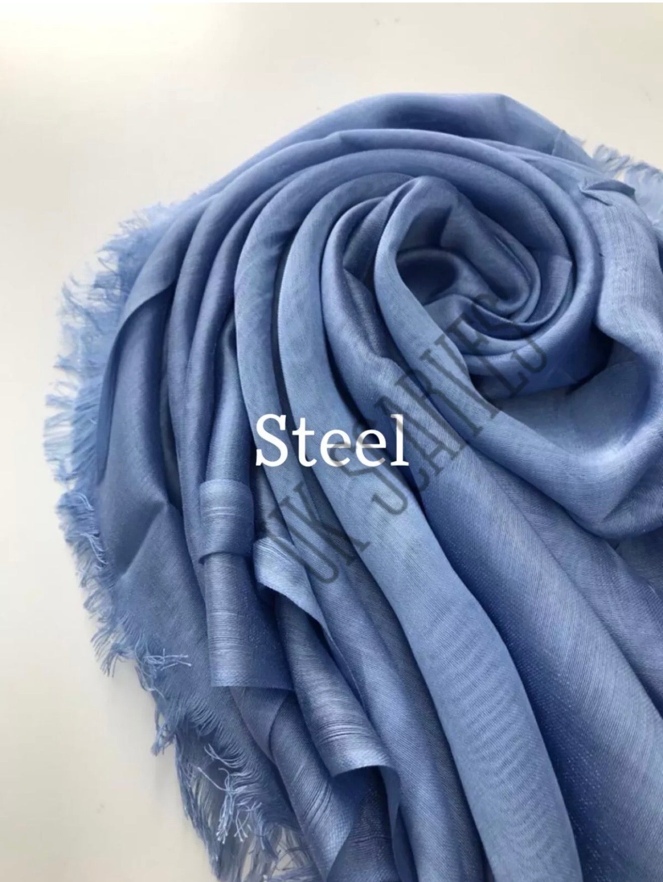 Silky Shiny Viscose Hijab Frayed Edges 