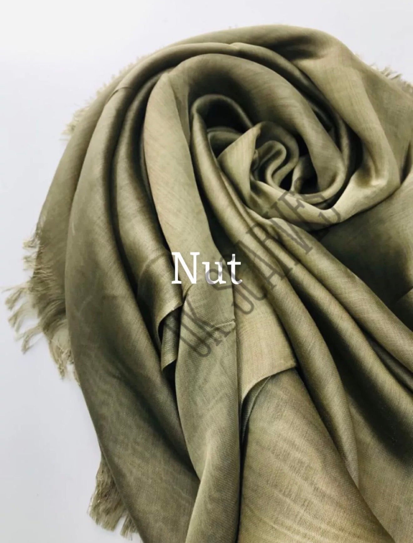 Silky Shiny Viscose Hijab Frayed Edges 