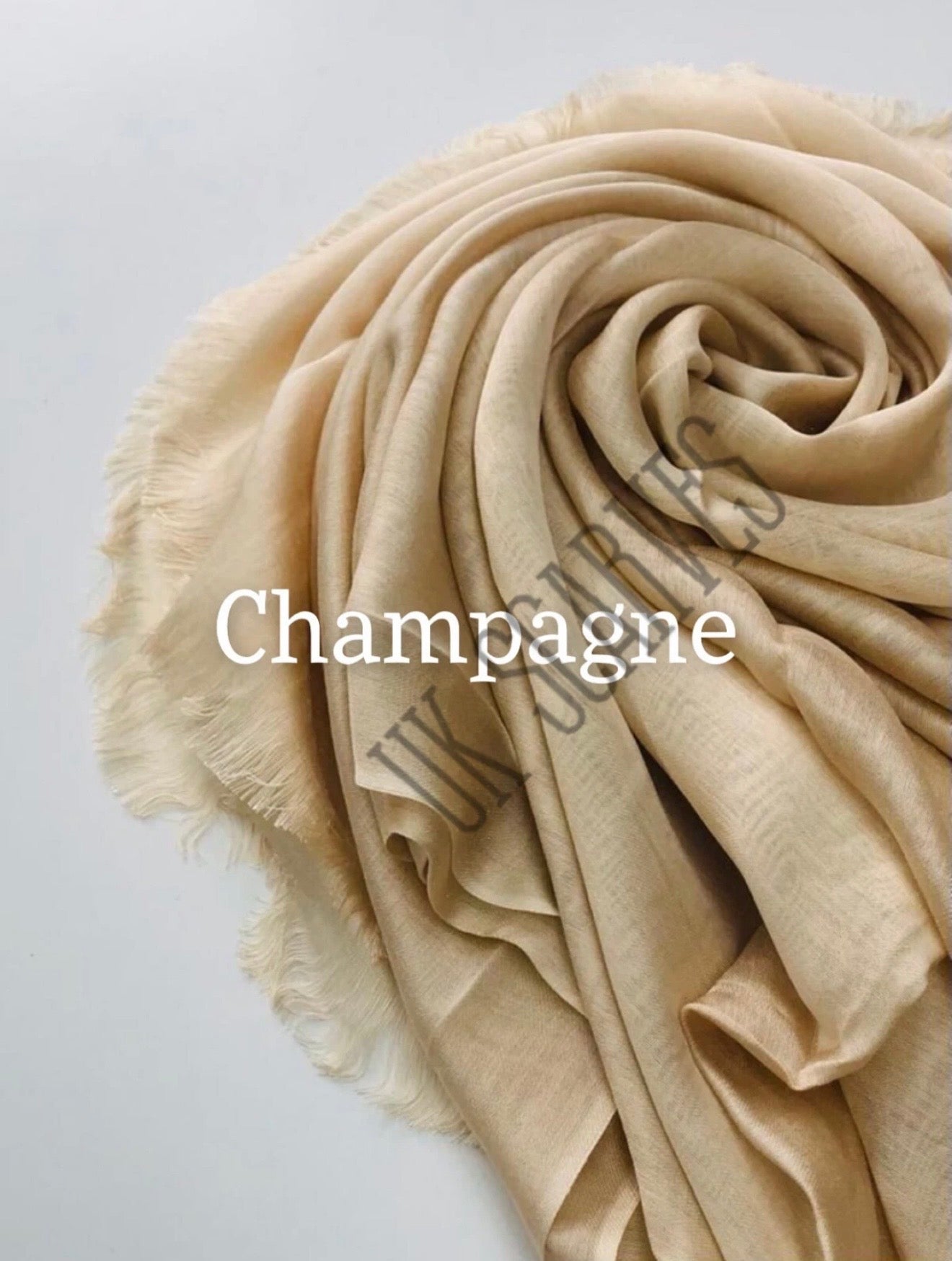 Silky Shiny Viscose Hijab Frayed Edges 