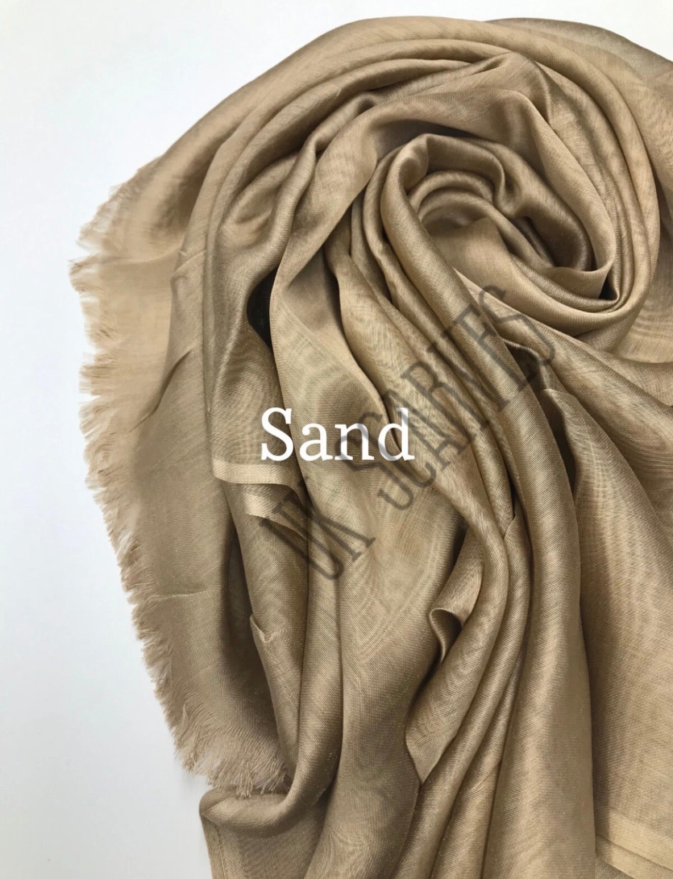 Silky Shiny Viscose Hijab Frayed Edges 
