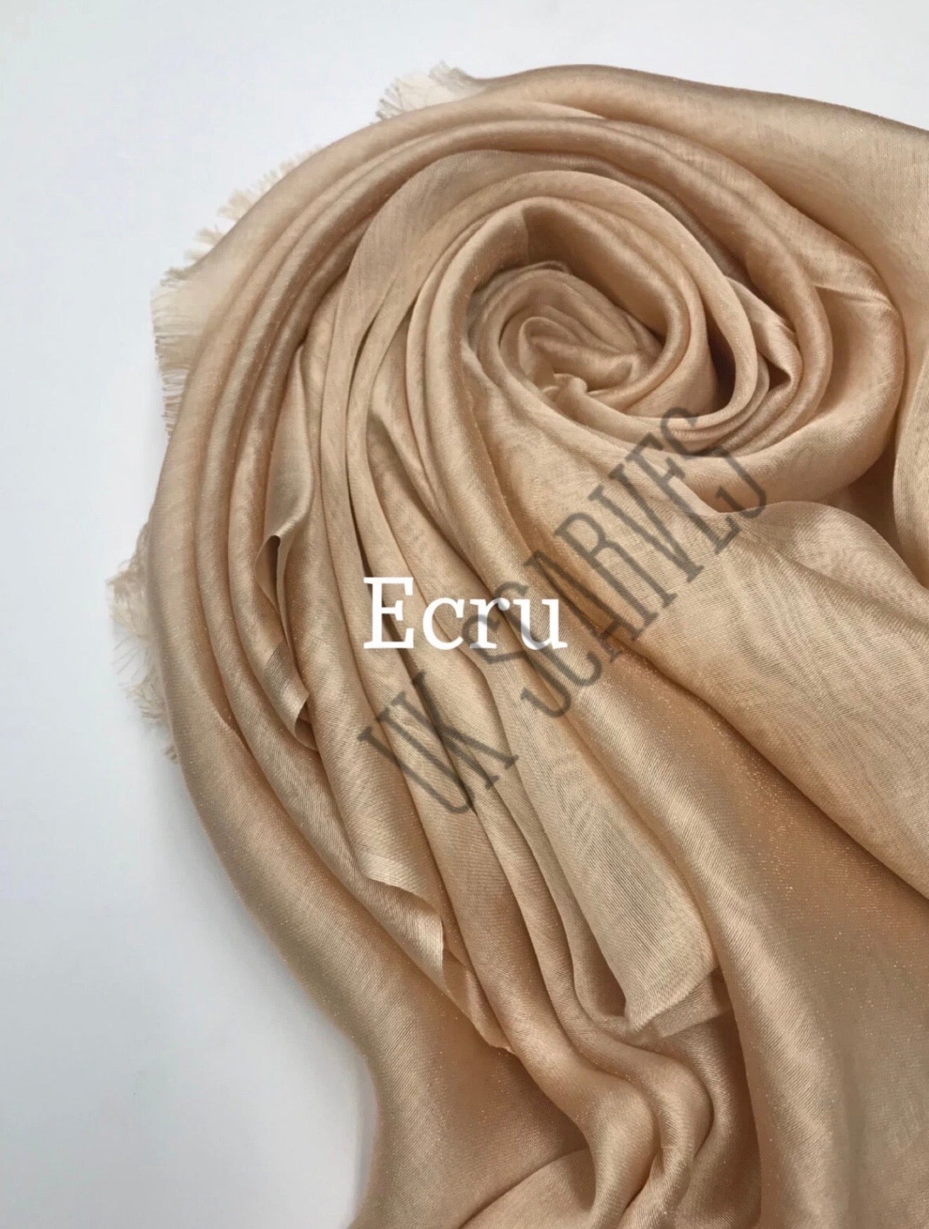 Silky Shiny Viscose Hijab Frayed Edges 