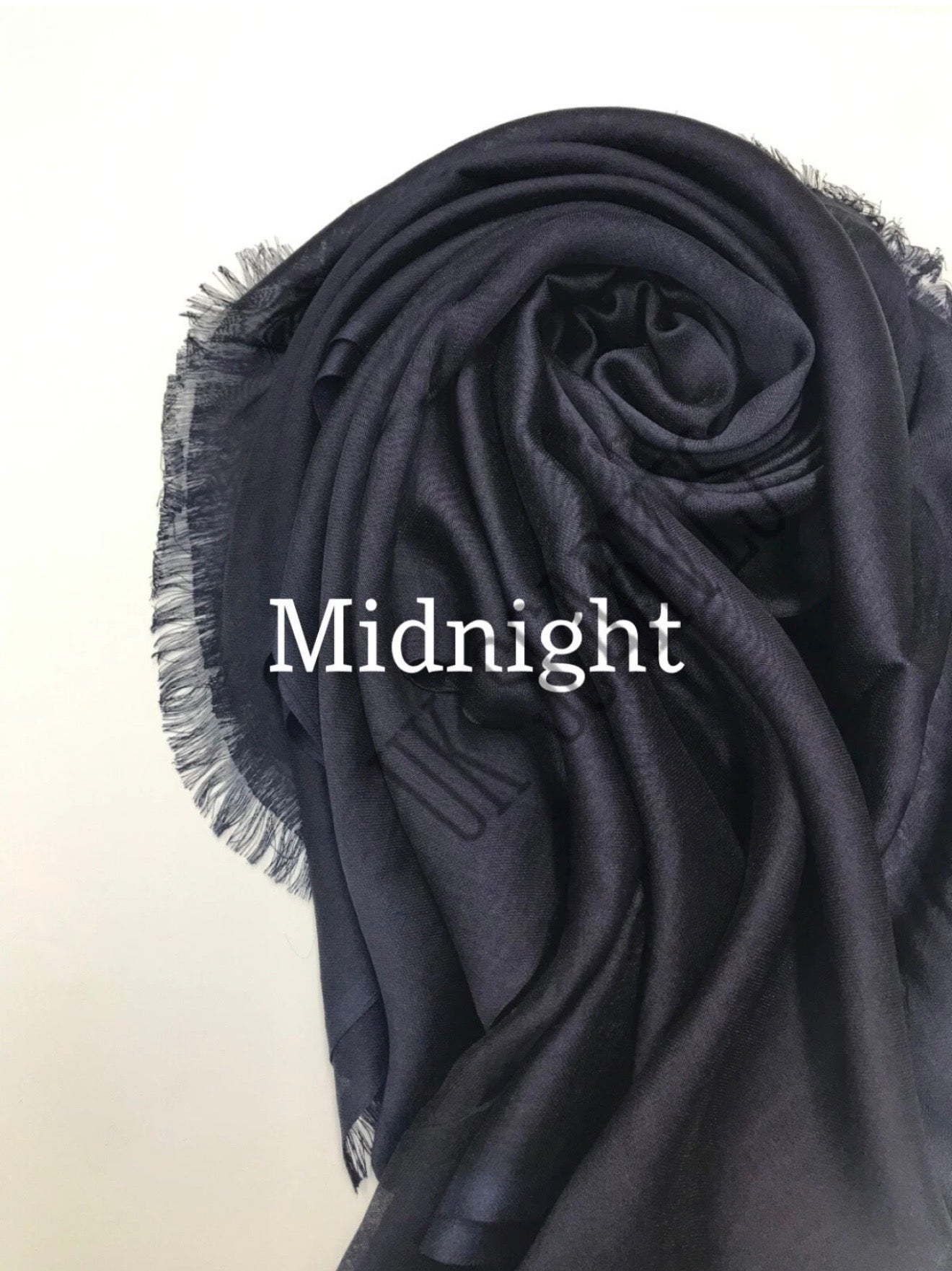 Silky Shiny Viscose Hijab Frayed Edges 