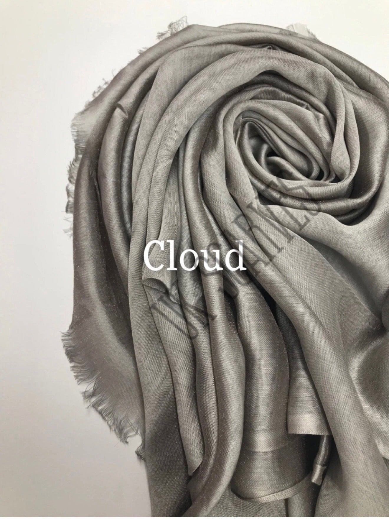 Silky Shiny Viscose Hijab Frayed Edges 