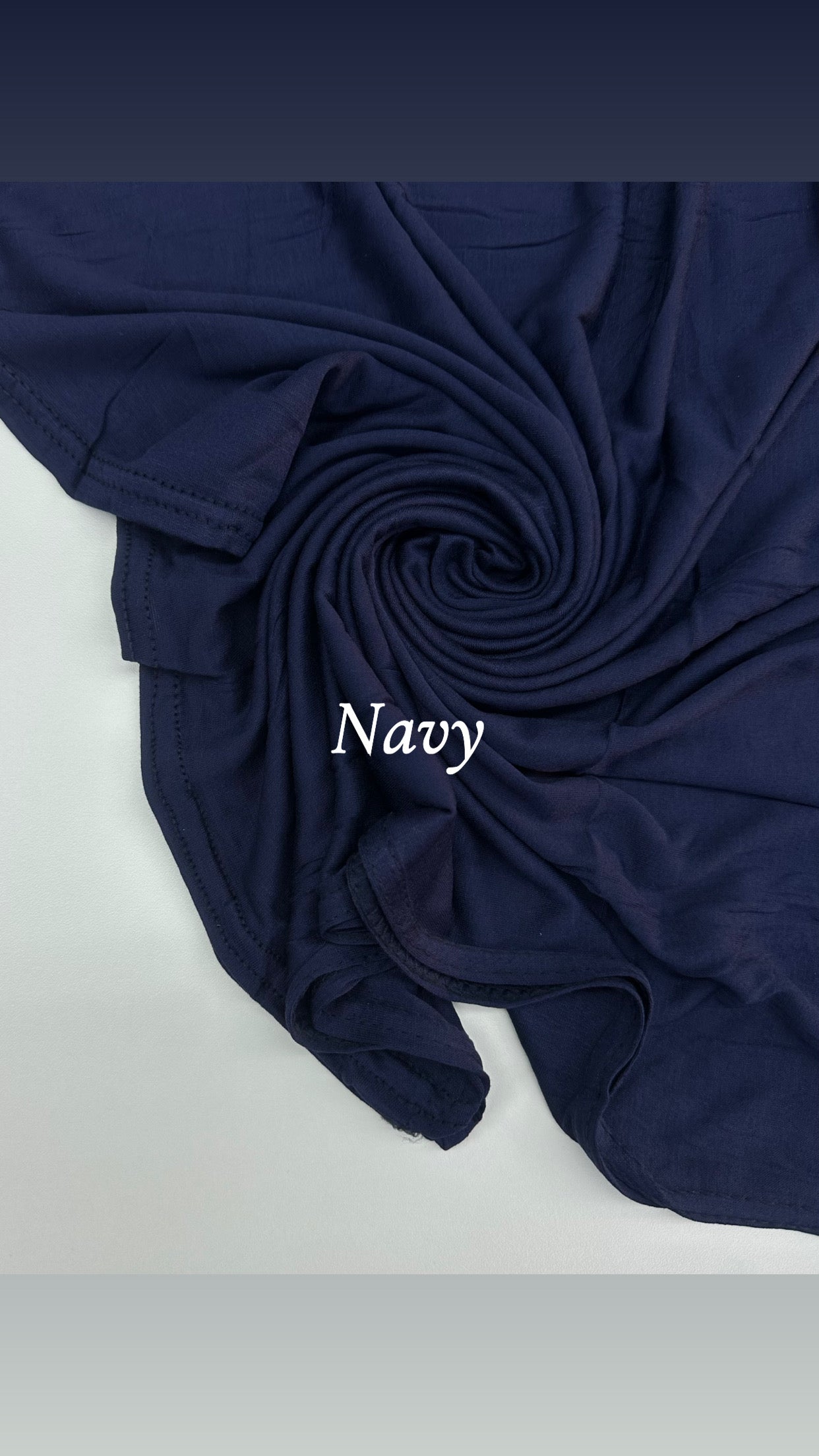 Navy fabric with 'Navy' text on a white background