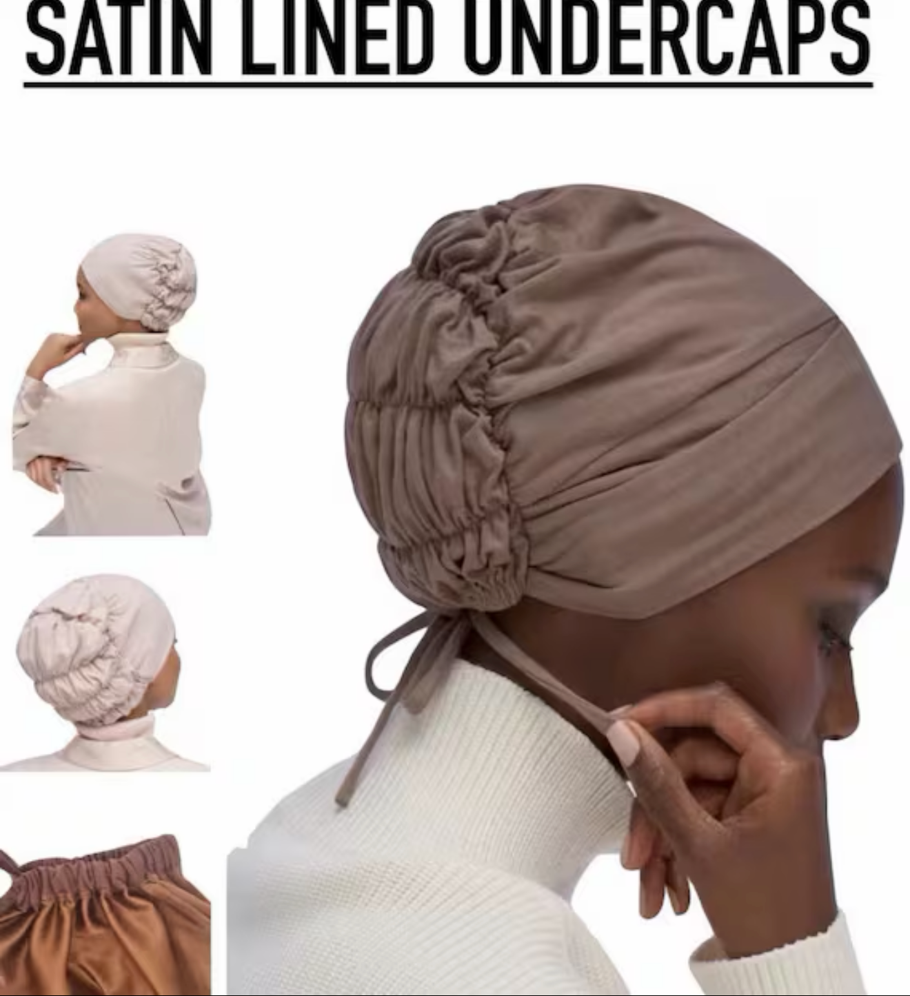 Satin Lined Tie Back Caps 